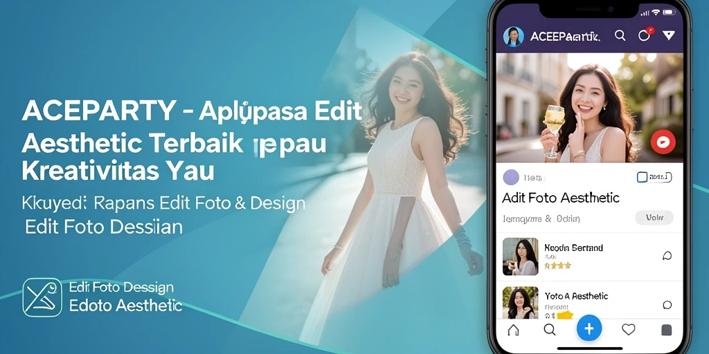 Antarmuka ACEPARTY yang menampilkan fitur Edit Foto Aesthetic.