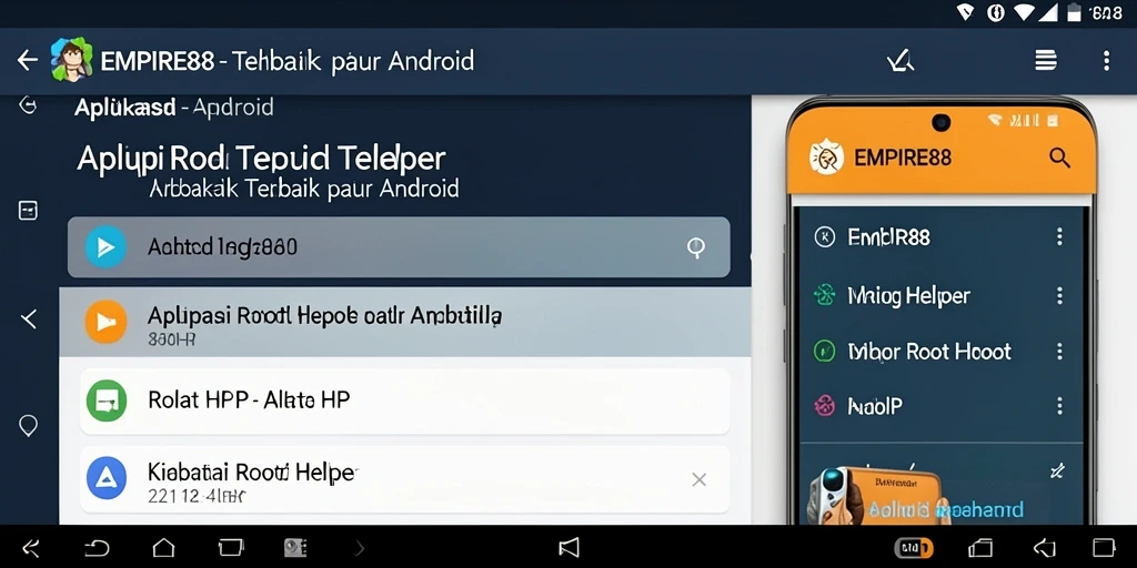 Tampilan antarmuka aplikasi Root Helper EMPIRE88 yang intuitif dan mudah digunakan.