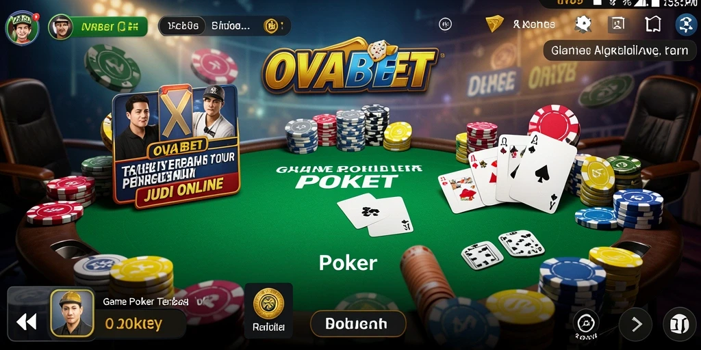 Screenshot menunjukkan antarmuka poker yang menarik dan interaktif.