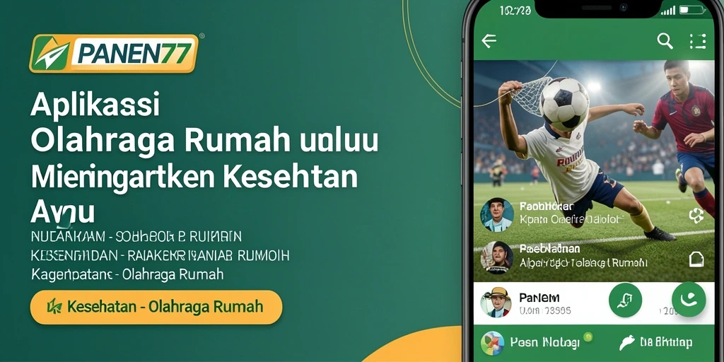 Tampilan antarmuka bergaya minimalis aplikasi PANEN77 untuk olahraga rumah.