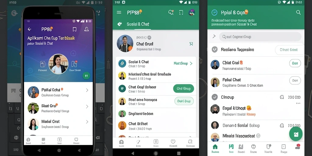 Tampilan antarmuka utama PP88 dengan fungsi Chat Grup.