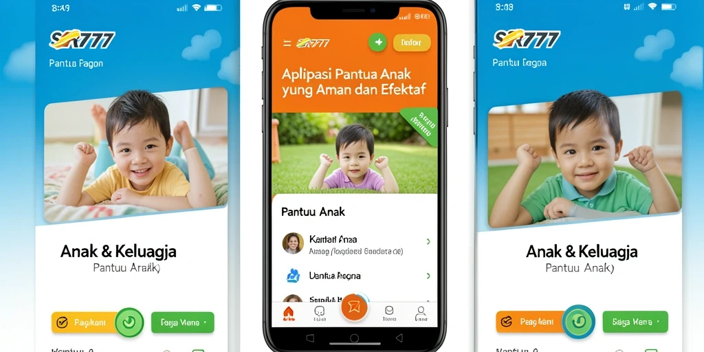 Tampilan antarmuka aplikasi SR777 untuk memantau anak.