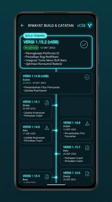 Riwayat Versi Aplikasi vt38 untuk Android
